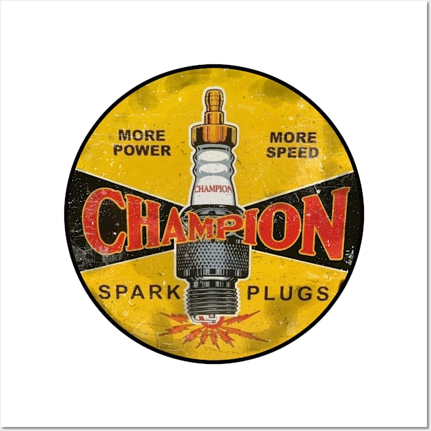 Champion sparks vintage sign Wall Art by ploxd